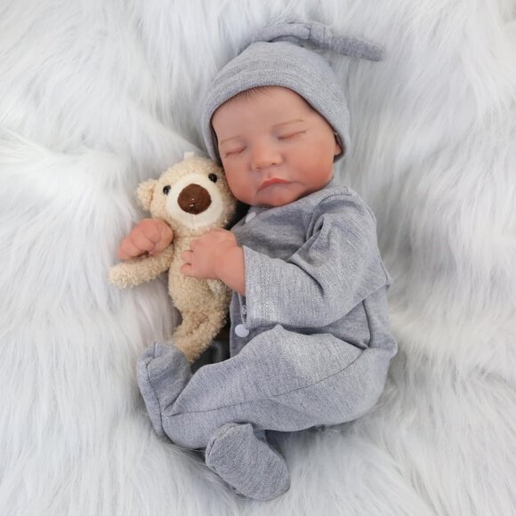 🆕18 Inch Full Cloth Body With Vinyl Limbs Baby Doll Baby Boy Reborn Doll - Picture 11 of 13